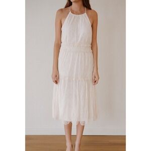 Calvin Klein Lace Dress Tiered Ruffle Halter Sleeveless Party‎ Dress Size 2